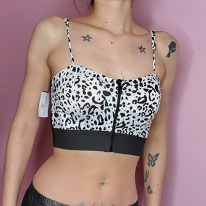 Animal Print Crop Top rave party Belly Shirt
